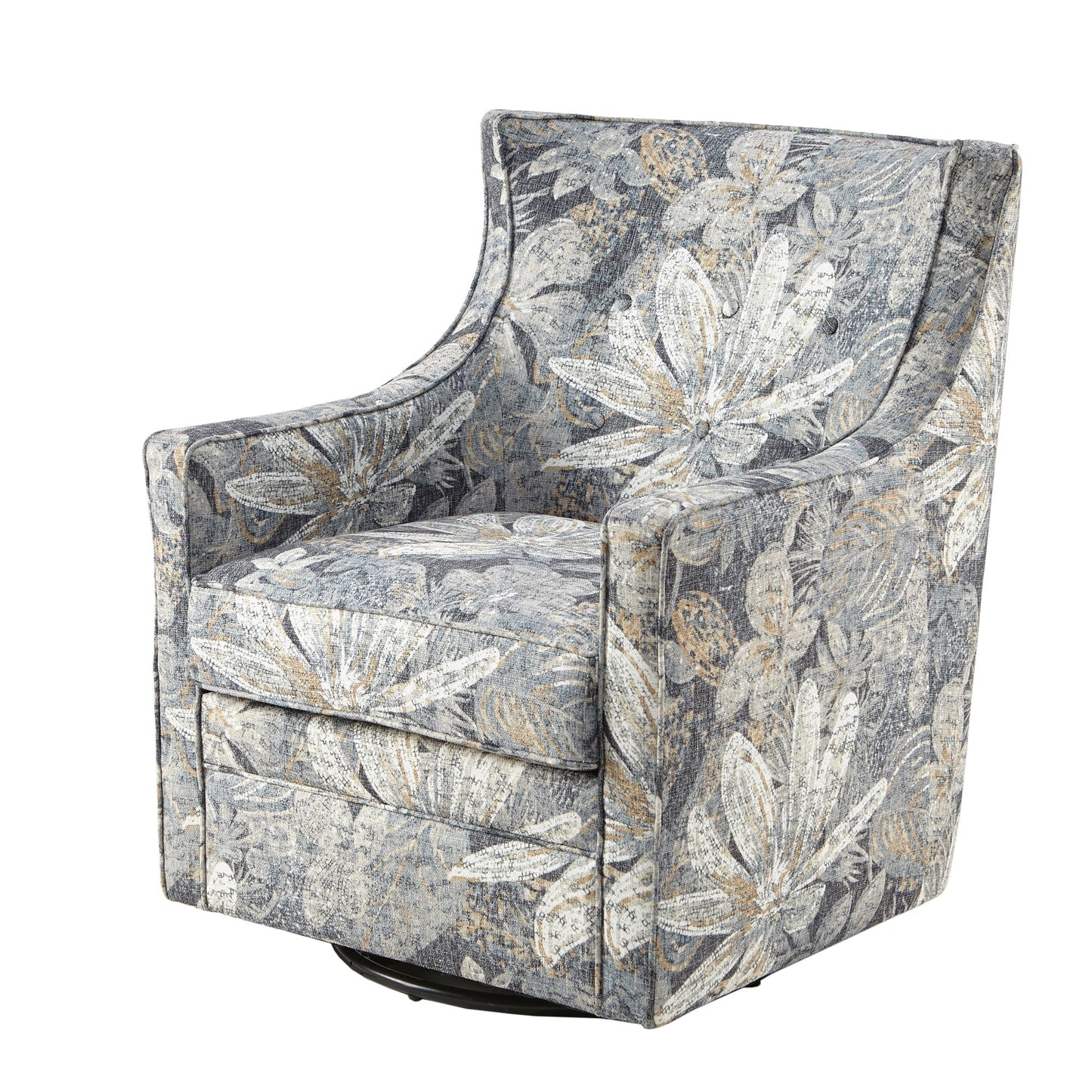 Madison Park Minkoff Blue Curve Back Swivel Glider Chair