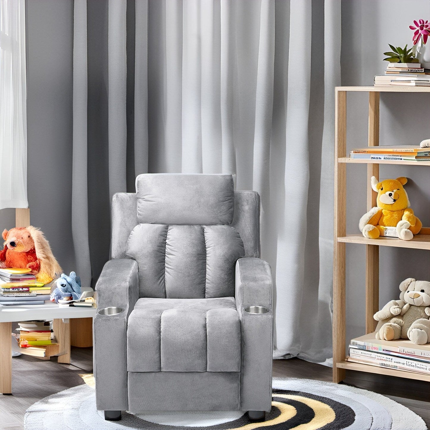 Magic Seats for Superheroes Princesses, Super Deluxe Kids Recliner with Footrest, Headrest, 2 Cup Holders