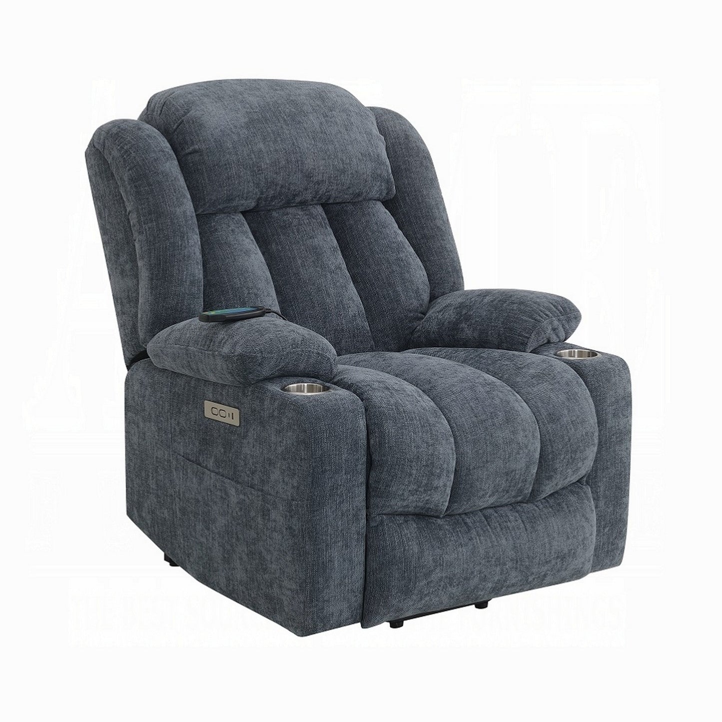 Mario Power Recliner Chair with Lift, Heating, Massage, Blue Velvet