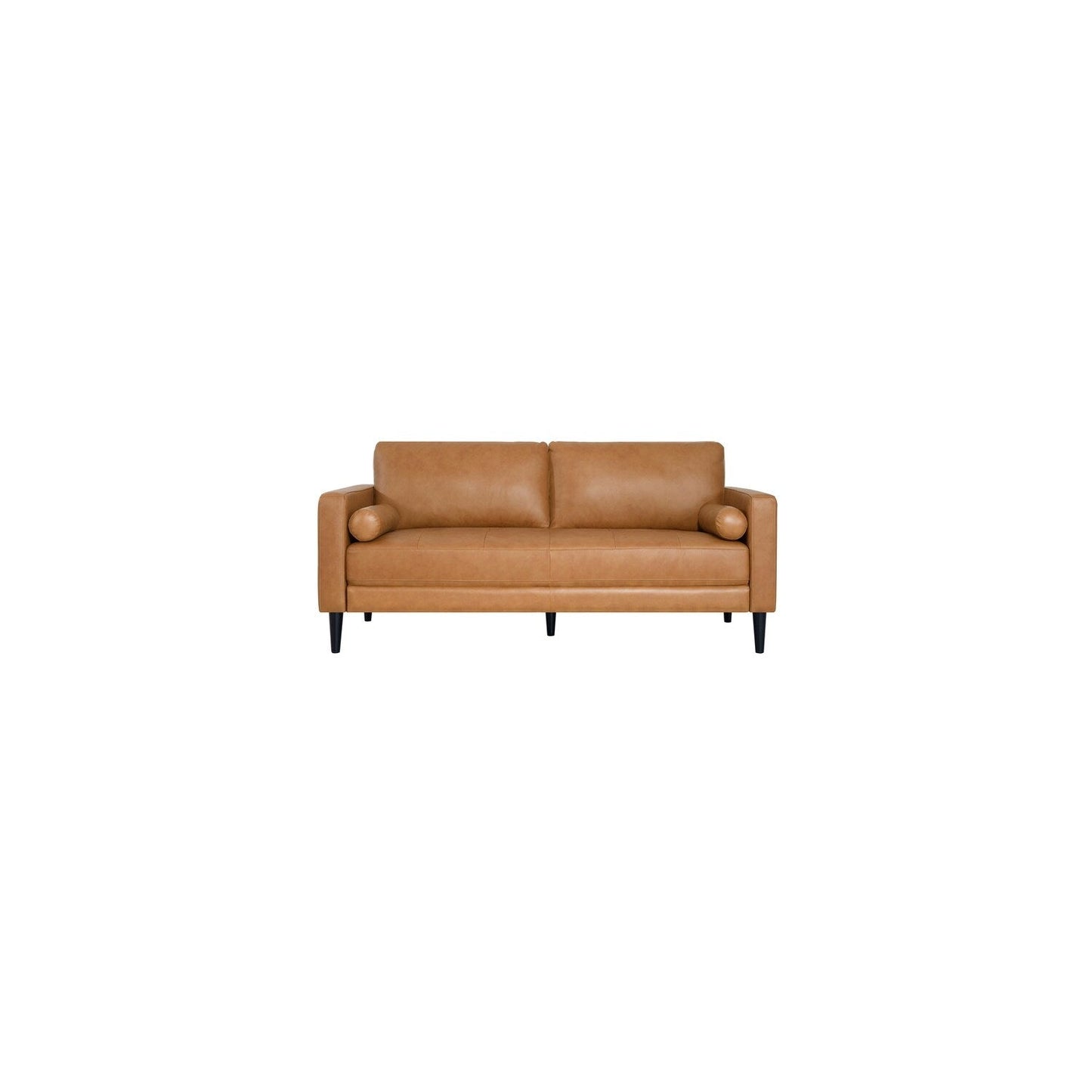 Marisa Genuine Oversized Mid-Century Leather Sofa, Wooden Legs Sectional Sofa, Superior Comfort for Living Room