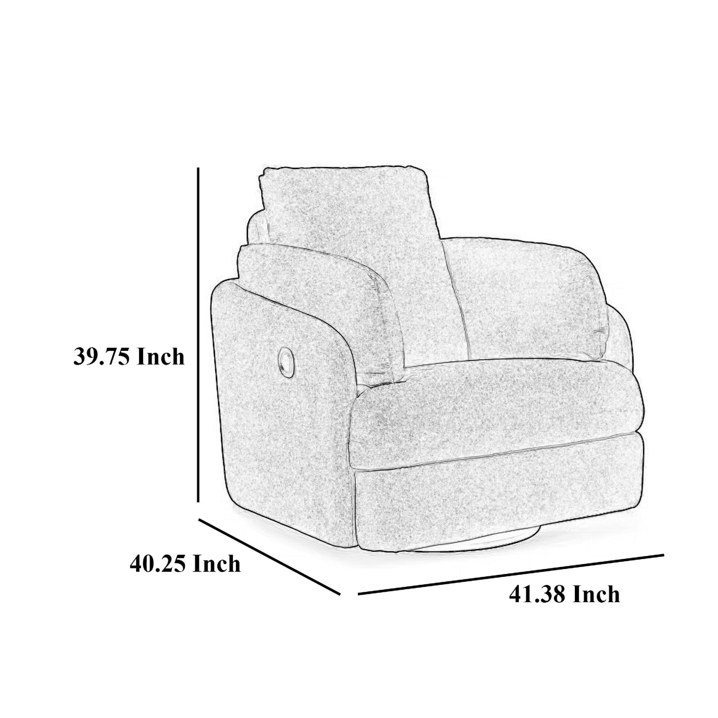 Meso Swivel Manual Glider Recliner Chair, Ivory Nuvella Polyester