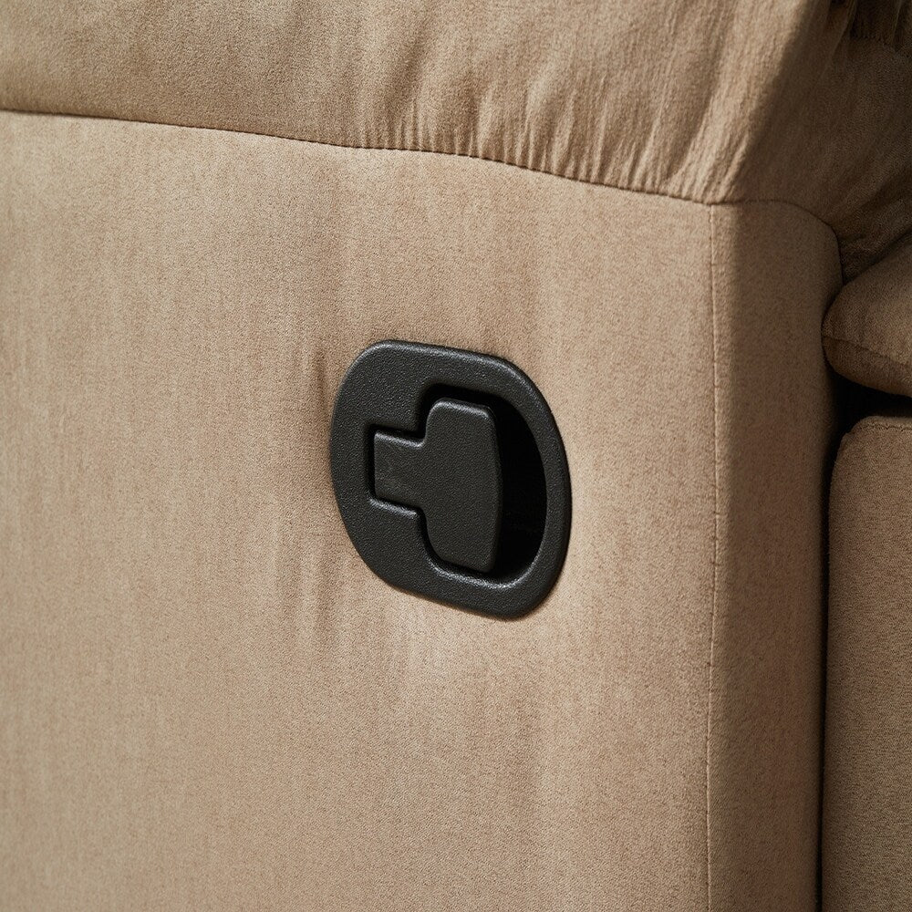 Mocha Manual Recliner Chair, Pillow Arms for Bedroom Living