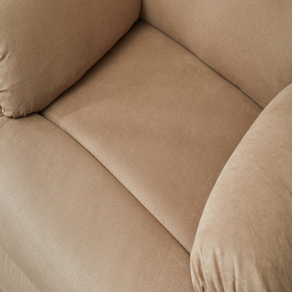 Mocha Manual Recliner Chair, Pillow Arms for Bedroom Living
