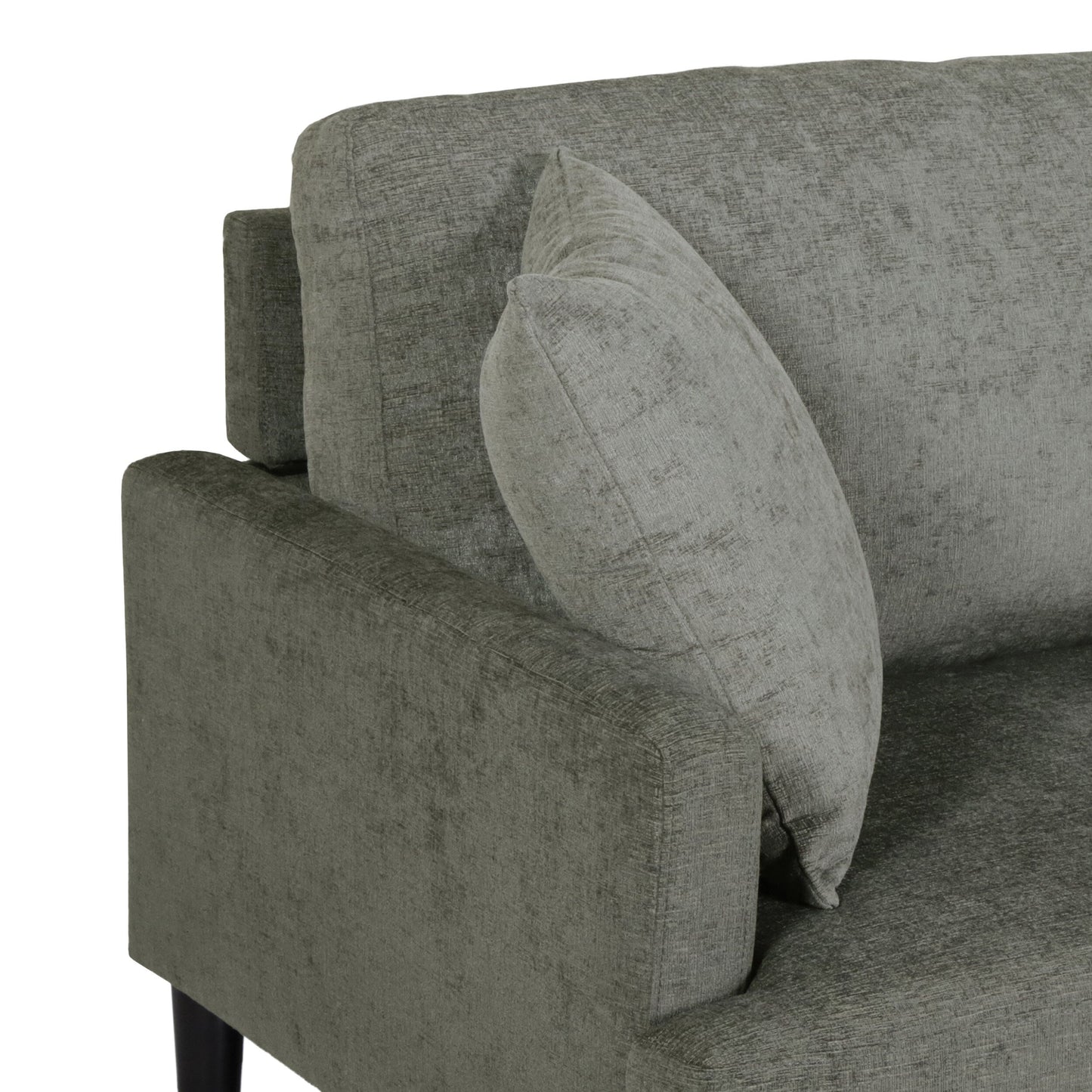 Modern 96.25 Upholstered 3-seater Sofa with Wood Legs and Accent Pillows for Living Room