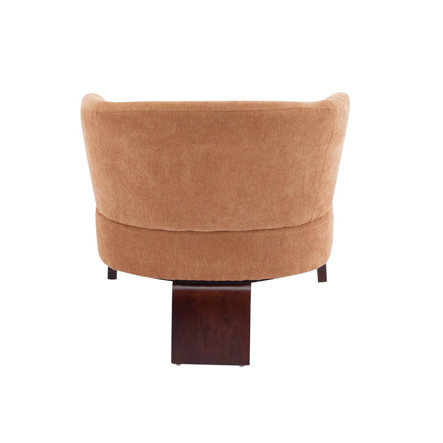 Modern Accent Chair with Round Back & Wooden Legs - Mid-Century Inspired Lounge Chair or Office - Soft Fabric Upholstery