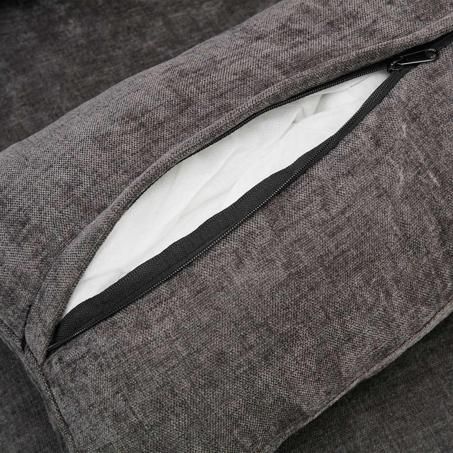Modern Chenille Comfy Upholstered 3-Seat Sofa, Comfy Cloud 3-seater Sofa w2 Lumbar Pillow Plush Cushion Sofa Couch