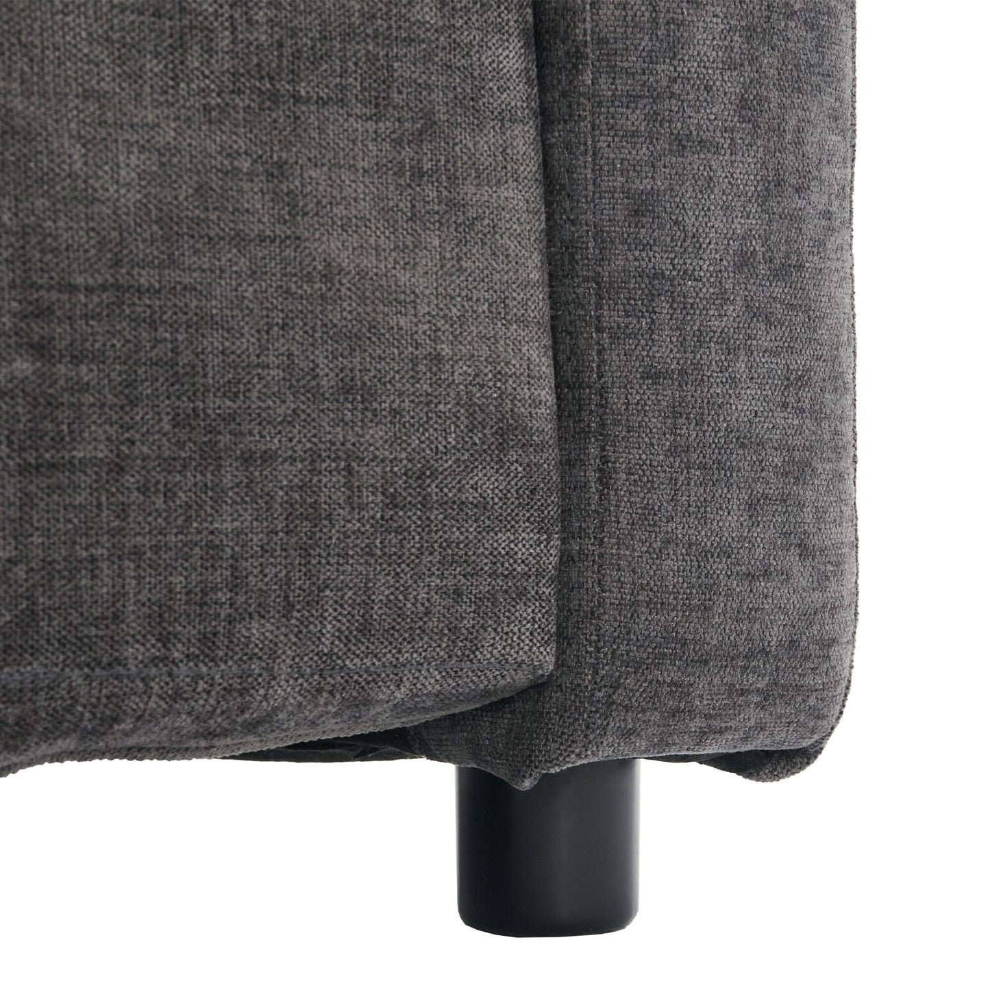 Modern Chenille Comfy Upholstered 3-Seat Sofa, Comfy Cloud 3-seater Sofa w2 Lumbar Pillow Plush Cushion Sofa Couch