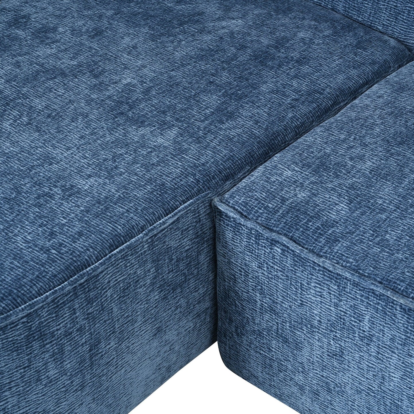 Modern Curved Chenille Sectional Sofa Modular L-Shaped Couch with 2 Pillows for Living Room Study