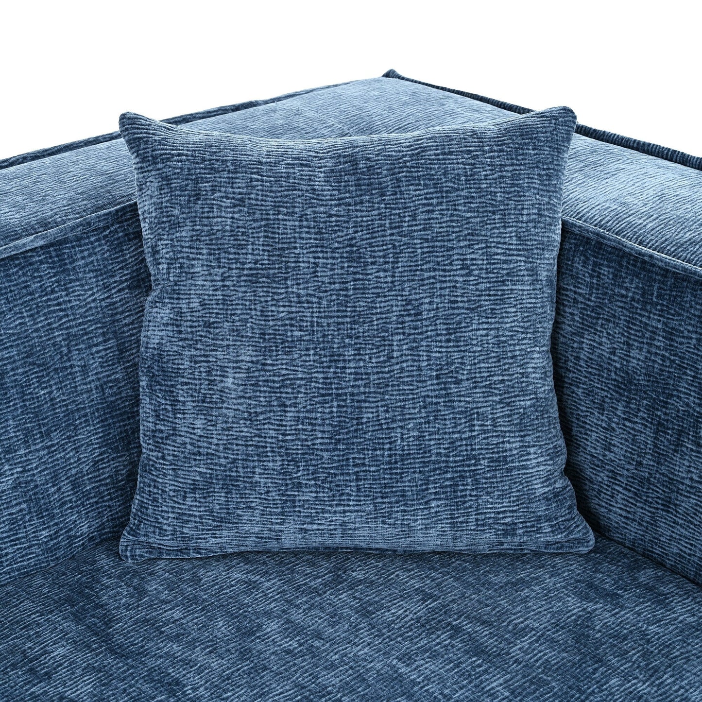 Modern Curved Chenille Sectional Sofa Modular L-Shaped Couch with 2 Pillows for Living Room Study