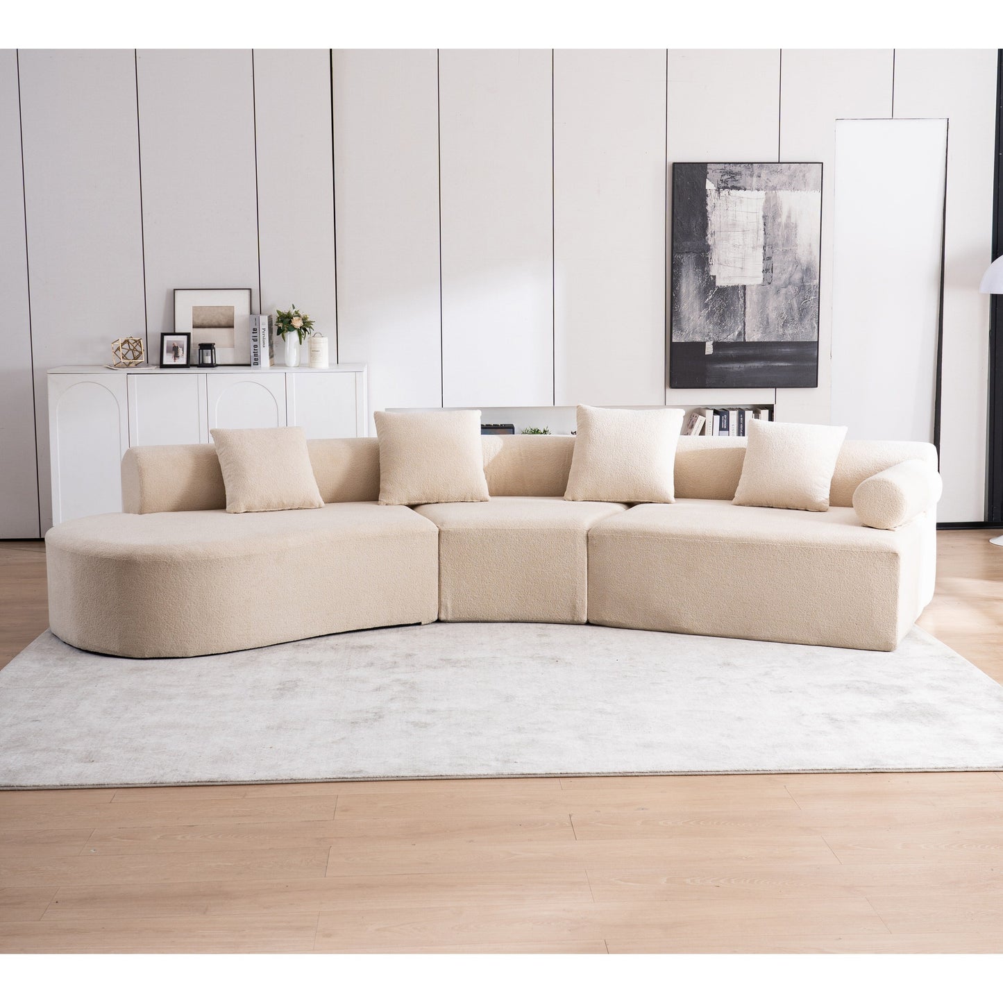 Modern Curved Memory Foam Deep Seat Couch Sofa