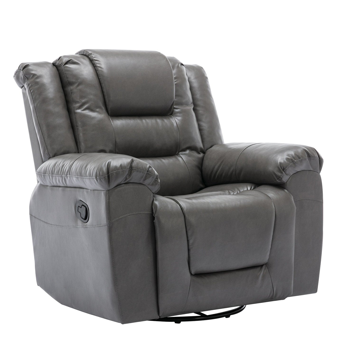 Modern Home Theater Swivel Manual Recliner, Single Sofa Rocking Chair with Wide Armrest and Waterproof Cushions