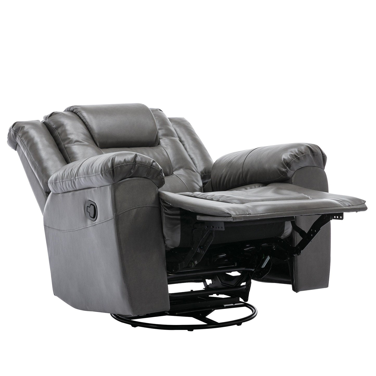 Modern Home Theater Swivel Manual Recliner, Single Sofa Rocking Chair with Wide Armrest and Waterproof Cushions