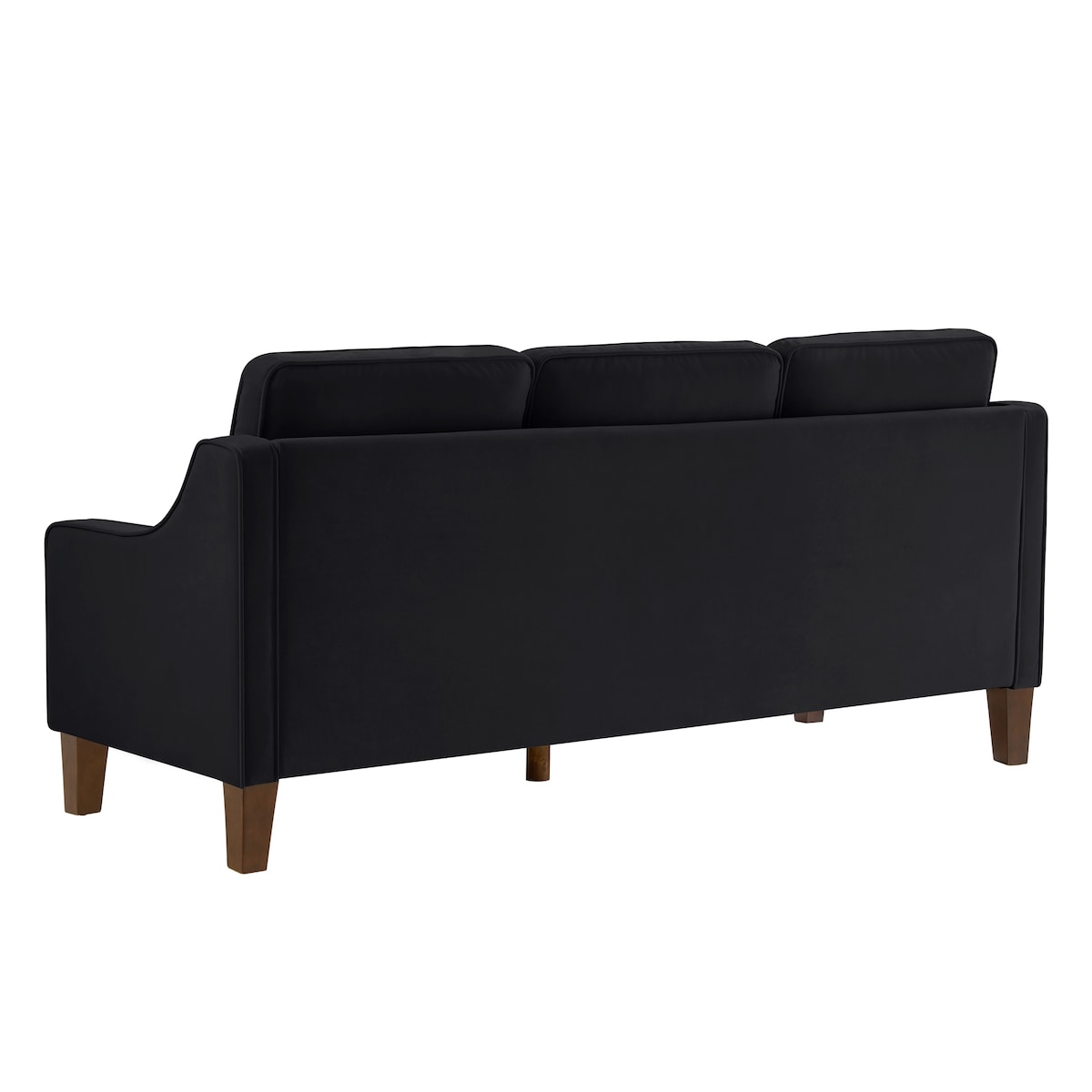 Modern Upholstered Sofa with Removable Cushions and Scooped Arms