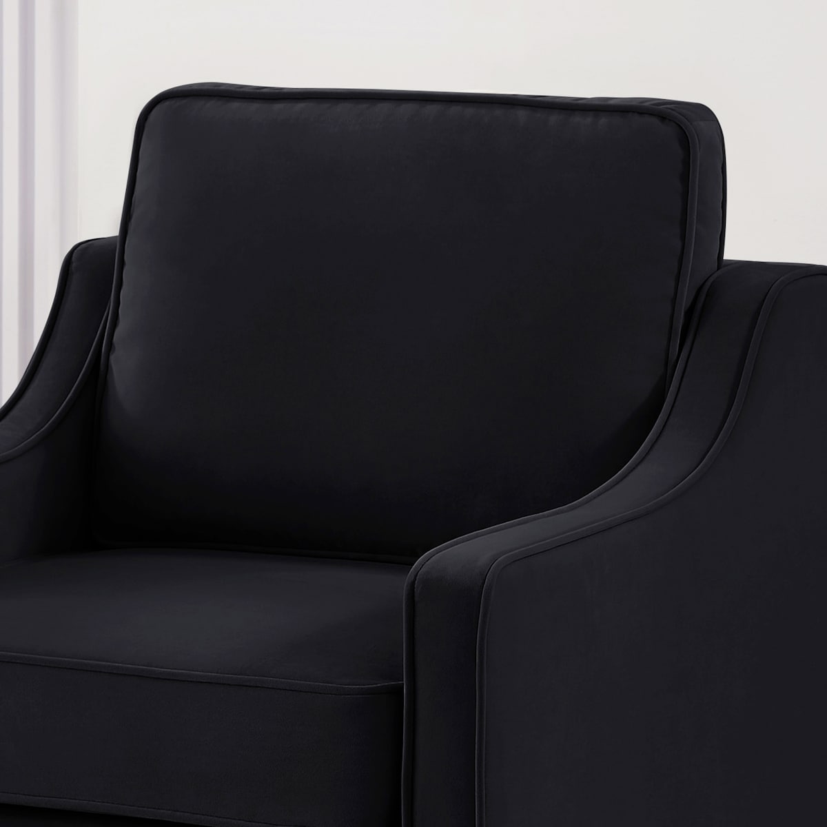 Modern Upholstered Sofa with Removable Cushions and Scooped Arms