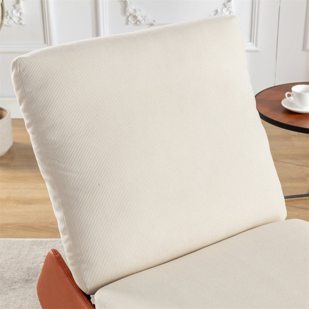 Modern Upholstered Rocking Chair Recliner w/ Footrest and Soft Padded
