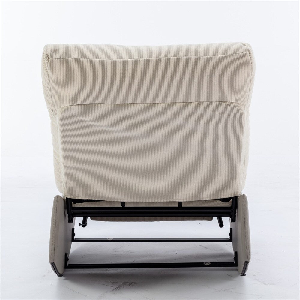 Modern Upholstered Rocking Chair Recliner w/ Footrest and Soft Padded