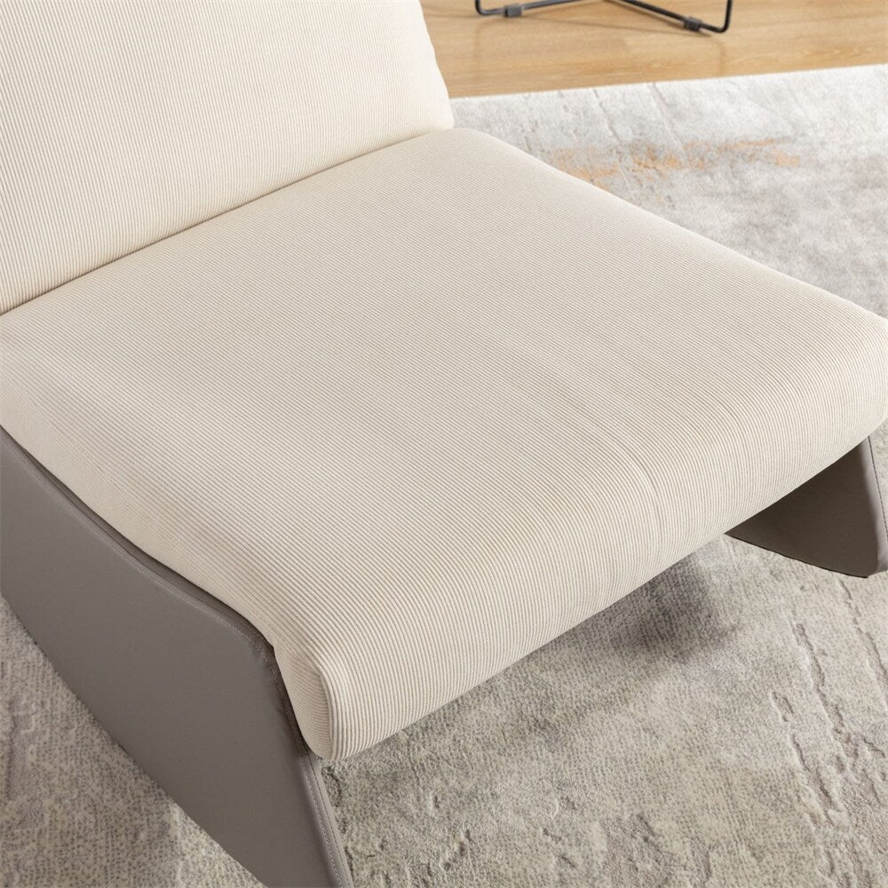 Modern Upholstered Rocking Chair Recliner w/ Footrest and Soft Padded