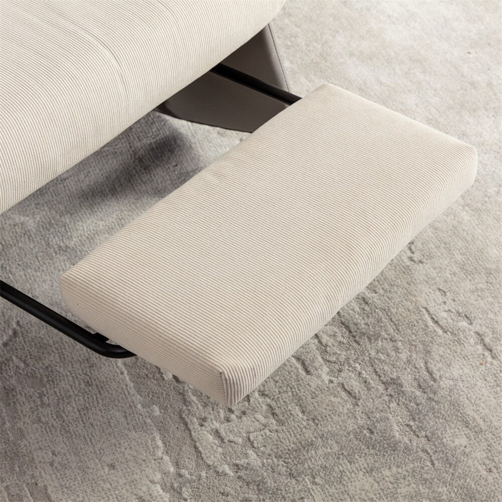 Modern Upholstered Rocking Chair Recliner w/ Footrest and Soft Padded