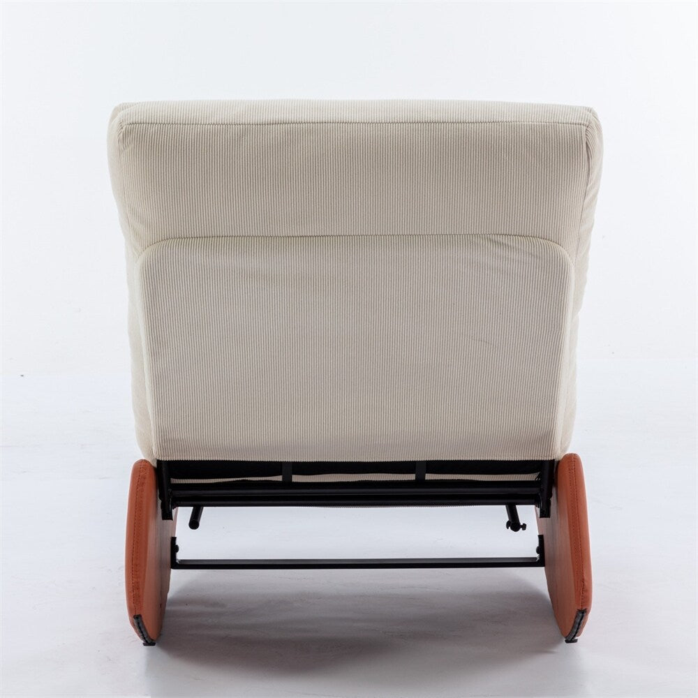 Modern Upholstered Rocking Chair Recliner w/ Footrest and Soft Padded