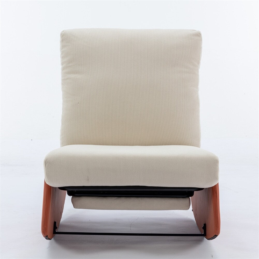 Modern Upholstered Rocking Chair Recliner w/ Footrest and Soft Padded