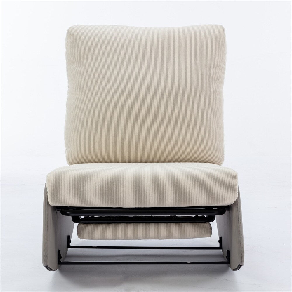 Modern Upholstered Rocking Chair Recliner w/ Footrest and Soft Padded