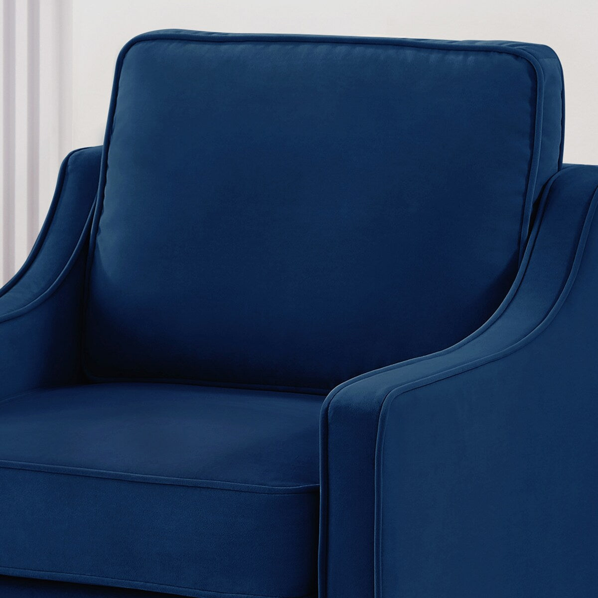 Modern Upholstered Sofa with Removable Cushions and Scooped Arms