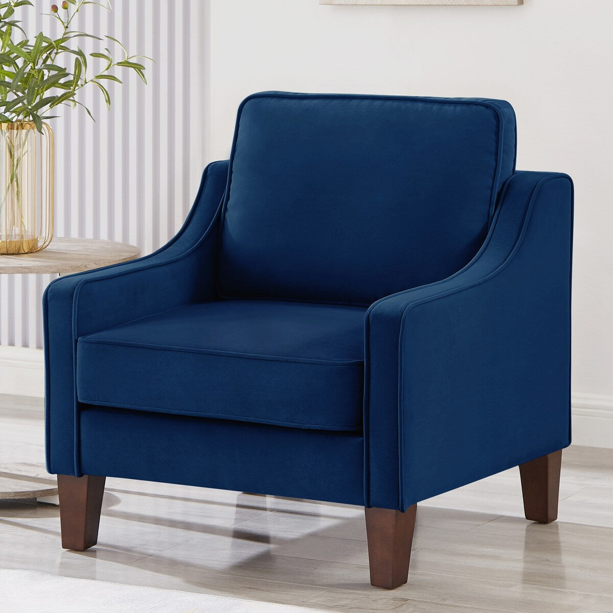 Modern Upholstered Sofa with Removable Cushions and Scooped Arms