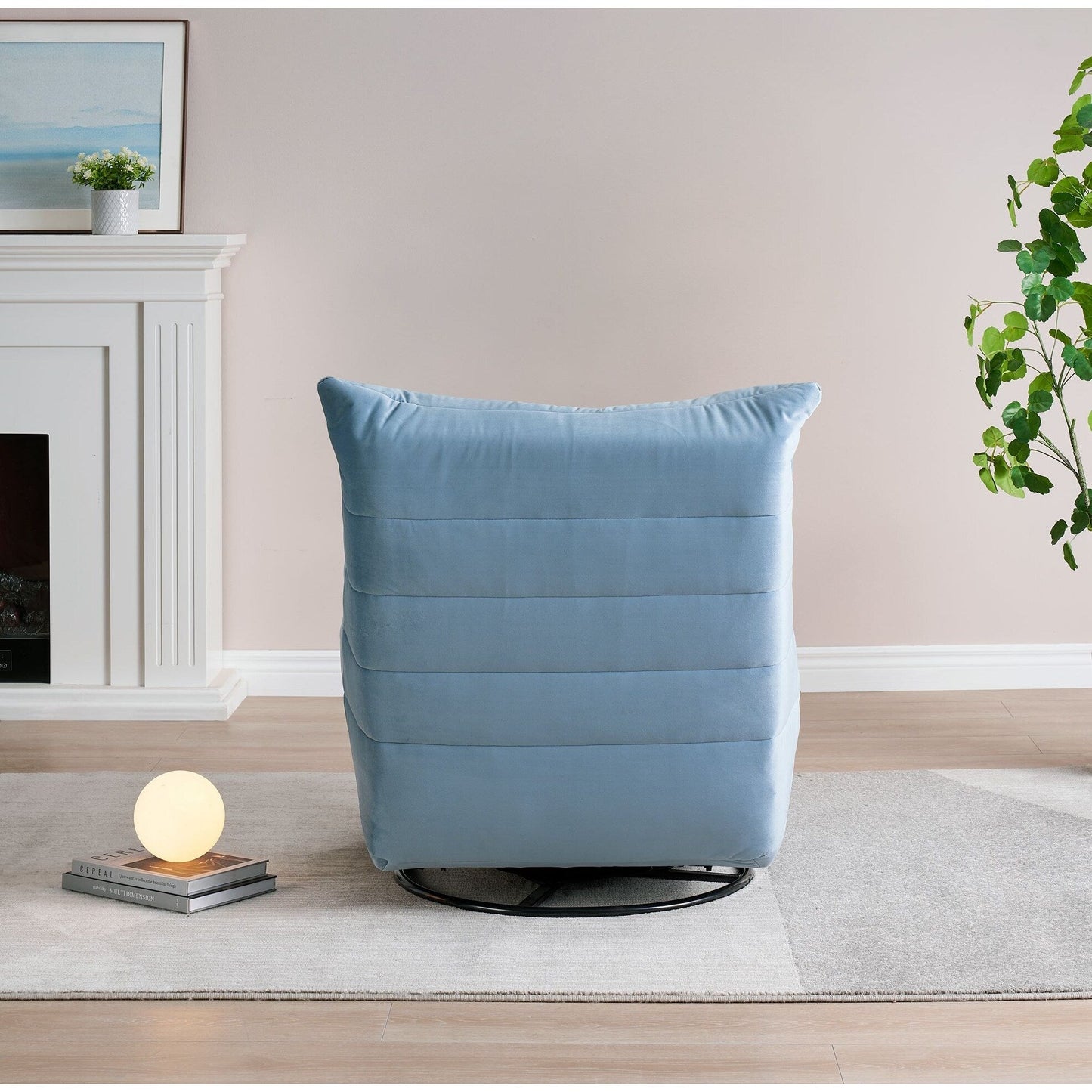Modern Velvet Recliner Armless Lazy Sofa with Side Pocket and Manual Recline Function for Small Spaces