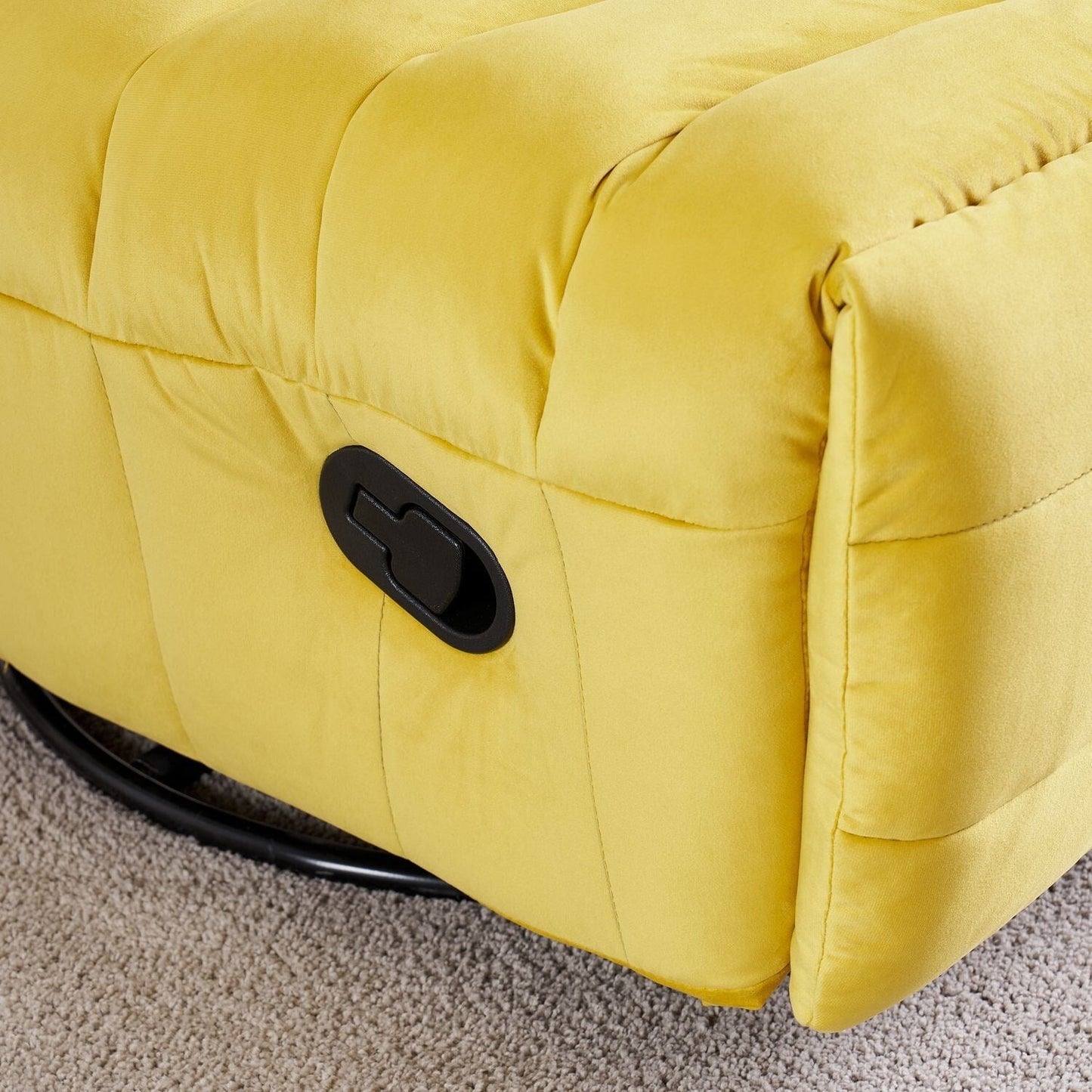 Modern Velvet Recliner Armless Lazy Sofa with Side Pocket and Manual Recline Function for Small Spaces