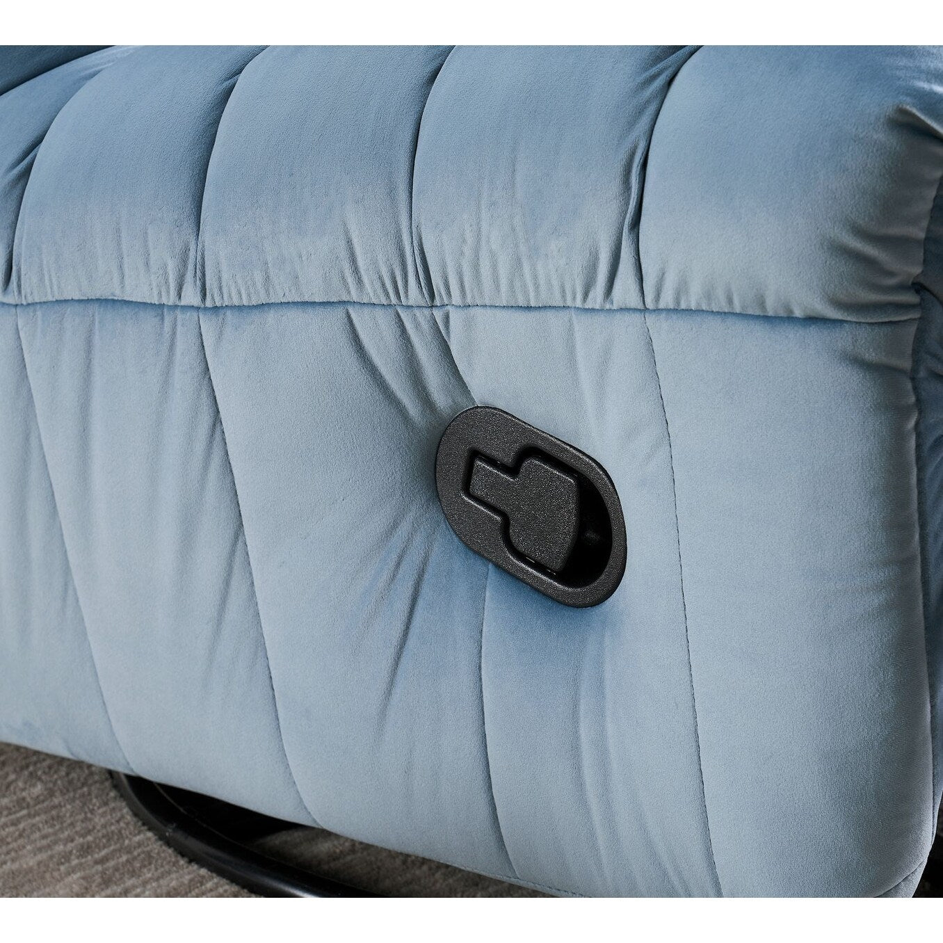 Modern Velvet Recliner Armless Lazy Sofa with Side Pocket and Manual Recline Function for Small Spaces