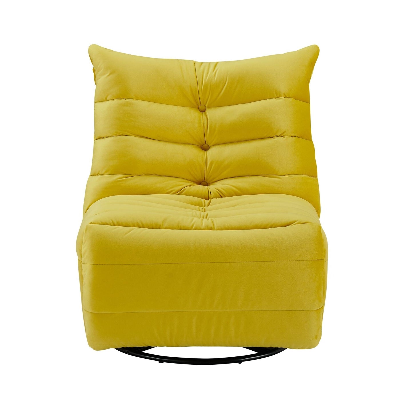 Modern Velvet Recliner Armless Lazy Sofa with Side Pocket and Manual Recline Function for Small Spaces