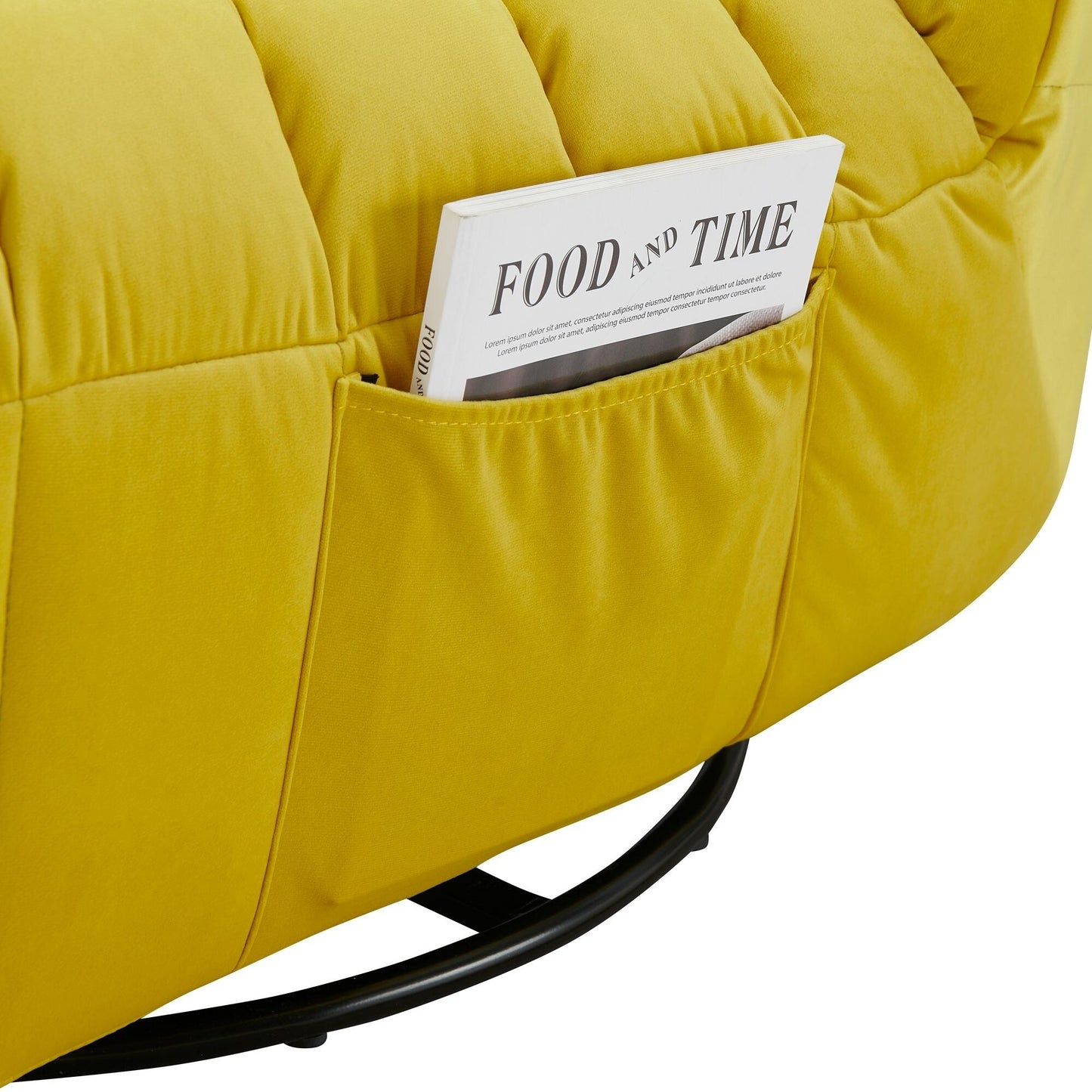 Modern Velvet Recliner Armless Lazy Sofa with Side Pocket and Manual Recline Function for Small Spaces