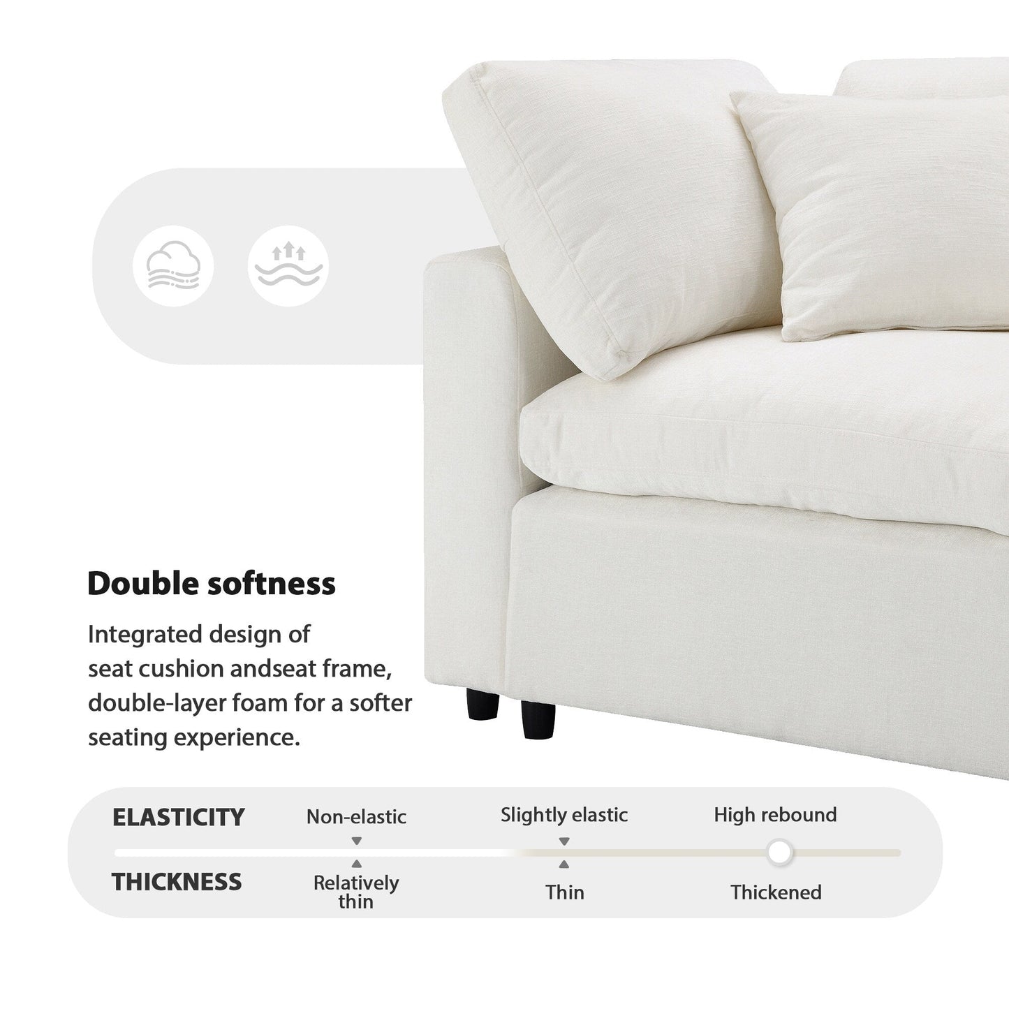 Modular Cloud Sofa Bed,Chenille Sectional Couch Set With Ottoman,Free Combination,Convertible U Shaped Sleeper Sofa