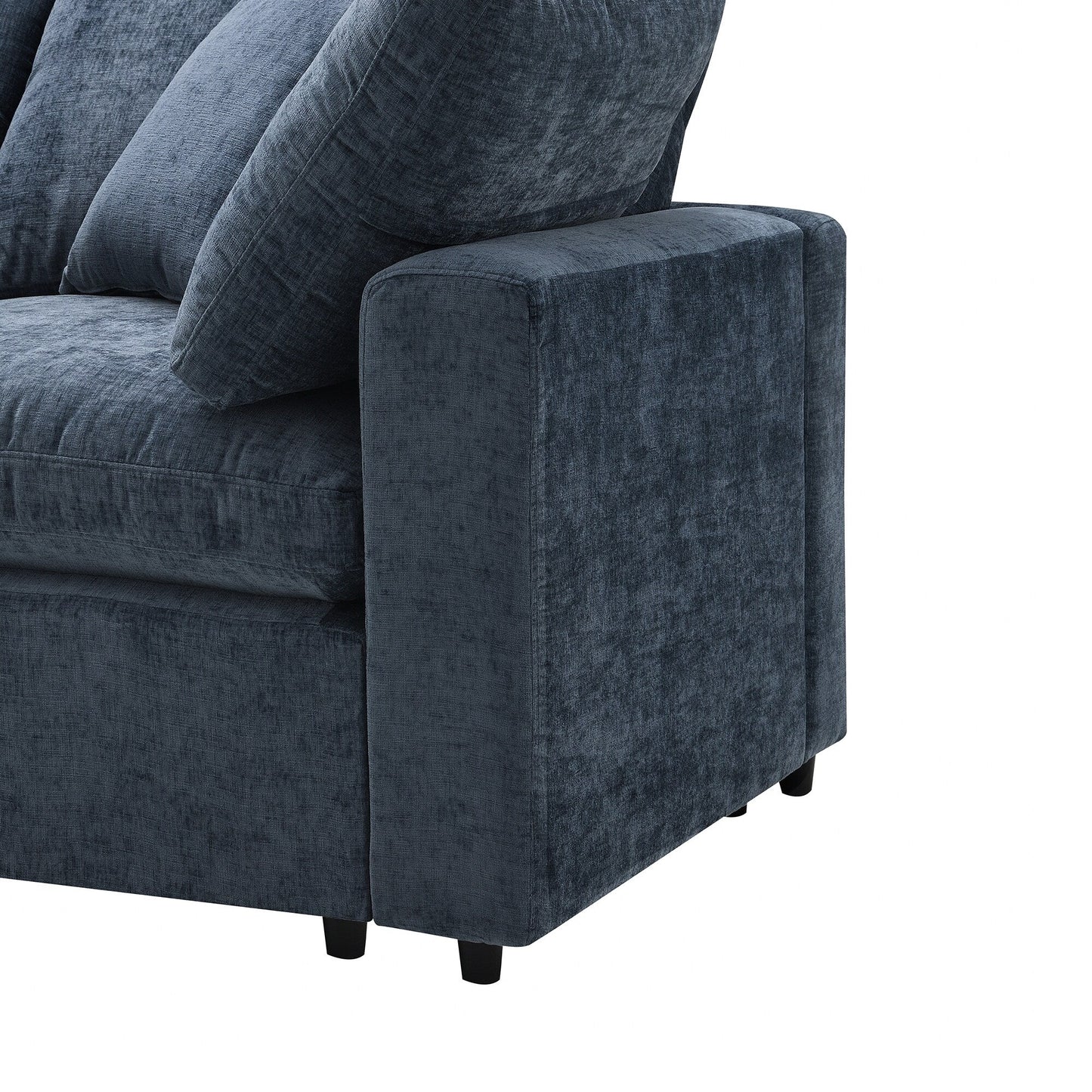 Modular Cloud Sofa Bed,Chenille Sectional Couch Set With Ottoman,Free Combination,Convertible U Shaped Sleeper Sofa