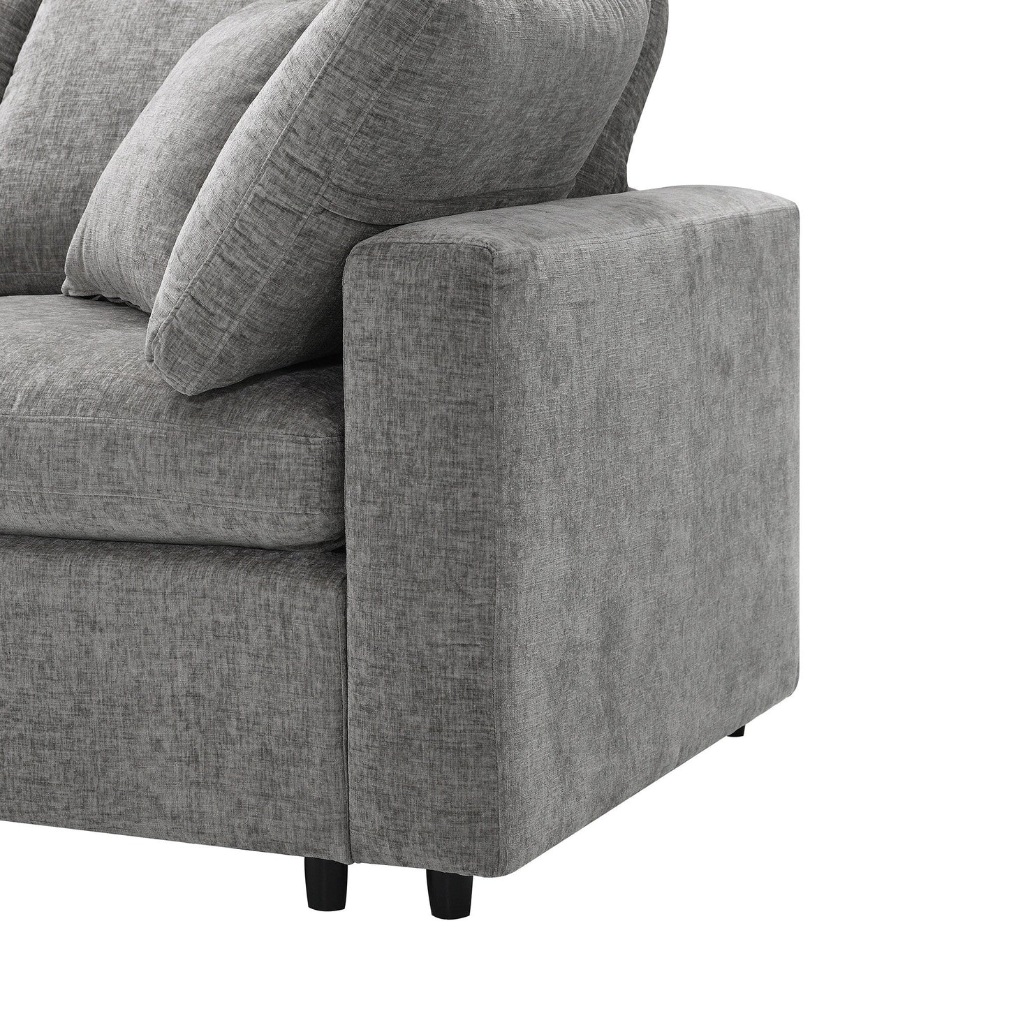 Modular Cloud Sofa Bed,Chenille Sectional Couch Set With Ottoman,Free Combination,Convertible U Shaped Sleeper Sofa