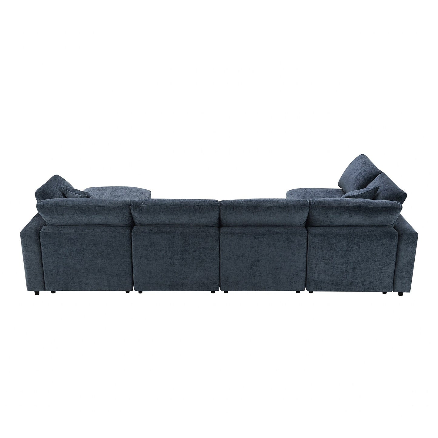 Modular Cloud Sofa Bed,Chenille Sectional Couch Set With Ottoman,Free Combination,Convertible U Shaped Sleeper Sofa