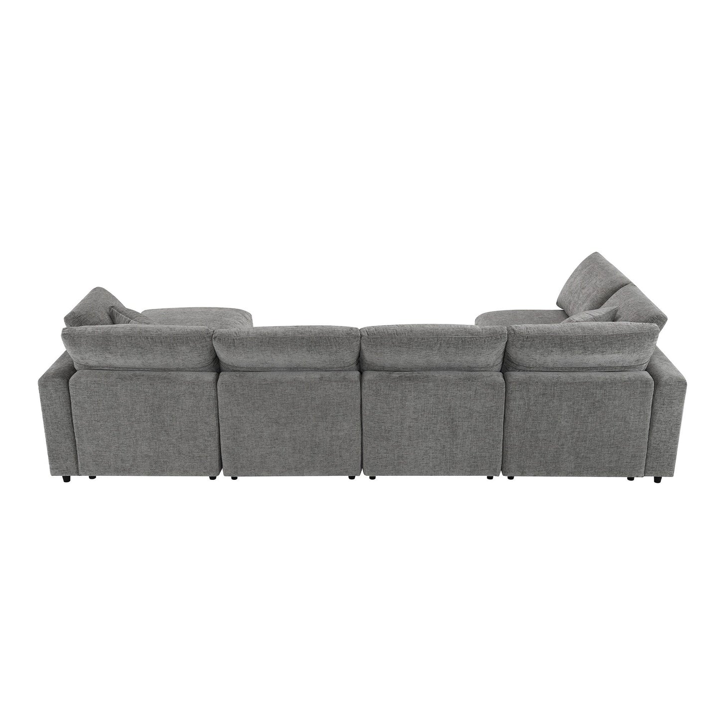 Modular Cloud Sofa Bed,Chenille Sectional Couch Set With Ottoman,Free Combination,Convertible U Shaped Sleeper Sofa