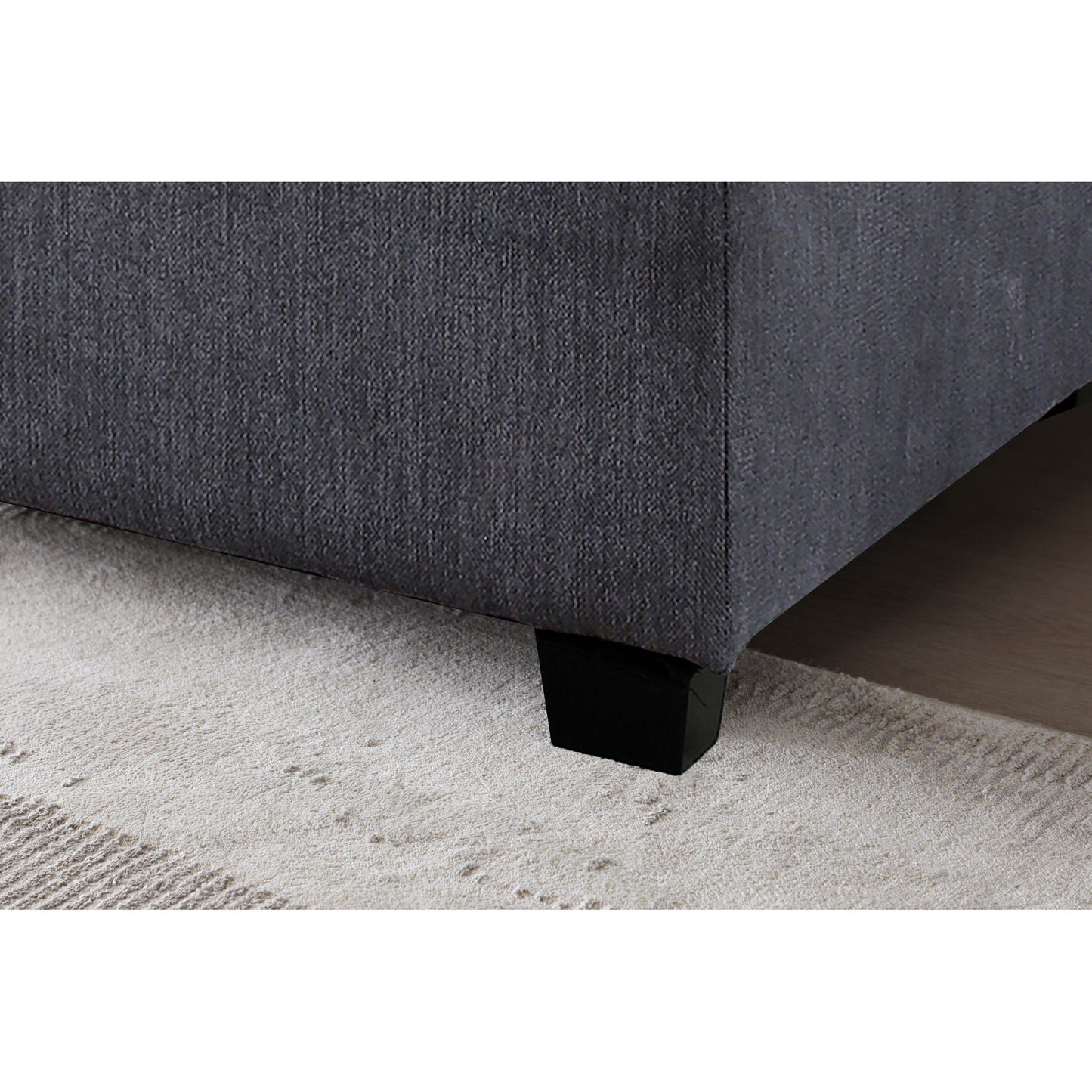 Modular L-Shape Linen Sectional Sofa with Reversible Ottoman, Soft Duck Down Cushions, Perfect for Living Room or Office