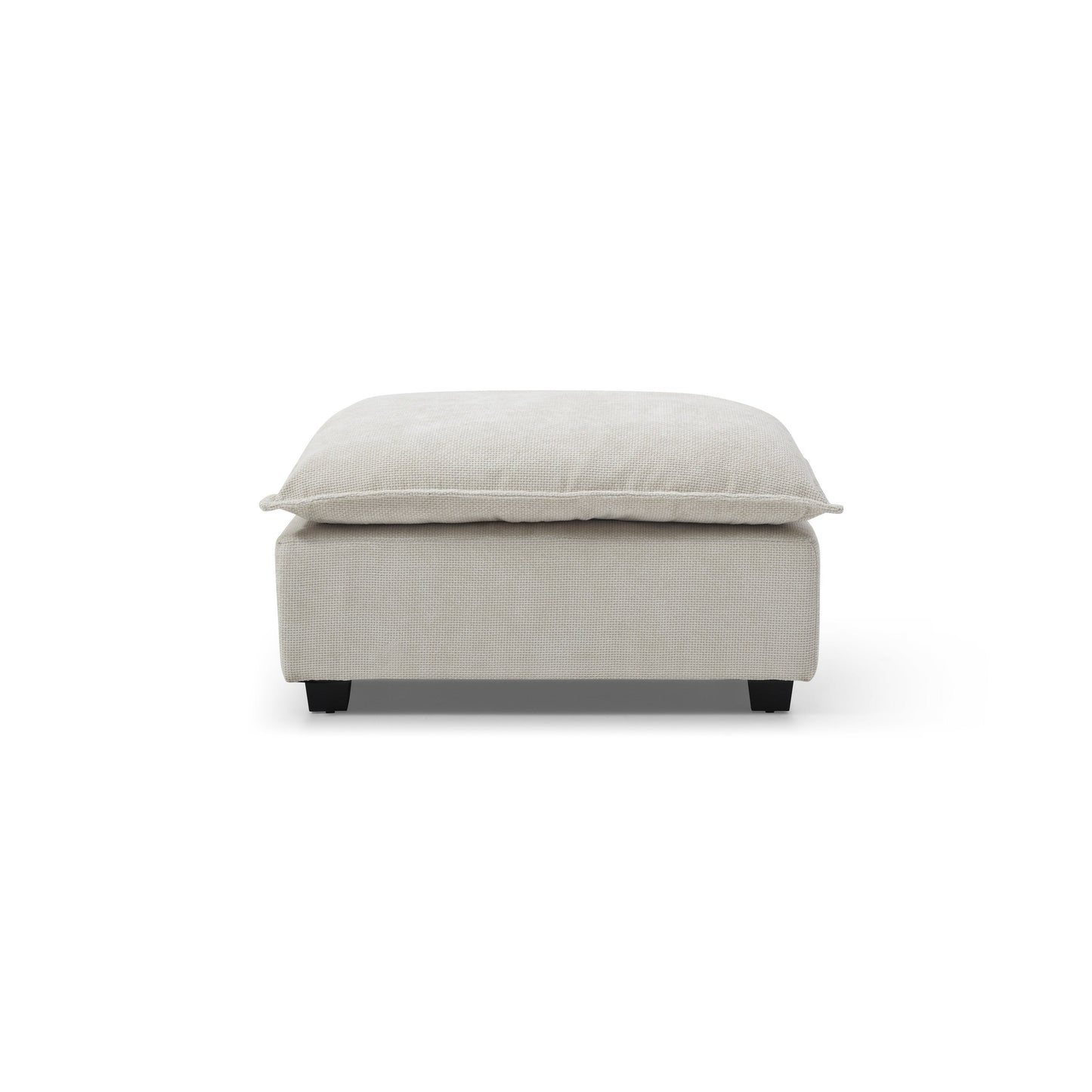 Modular L-Shape Linen Sectional Sofa with Reversible Ottoman, Soft Duck Down Cushions, Perfect for Living Room or Office