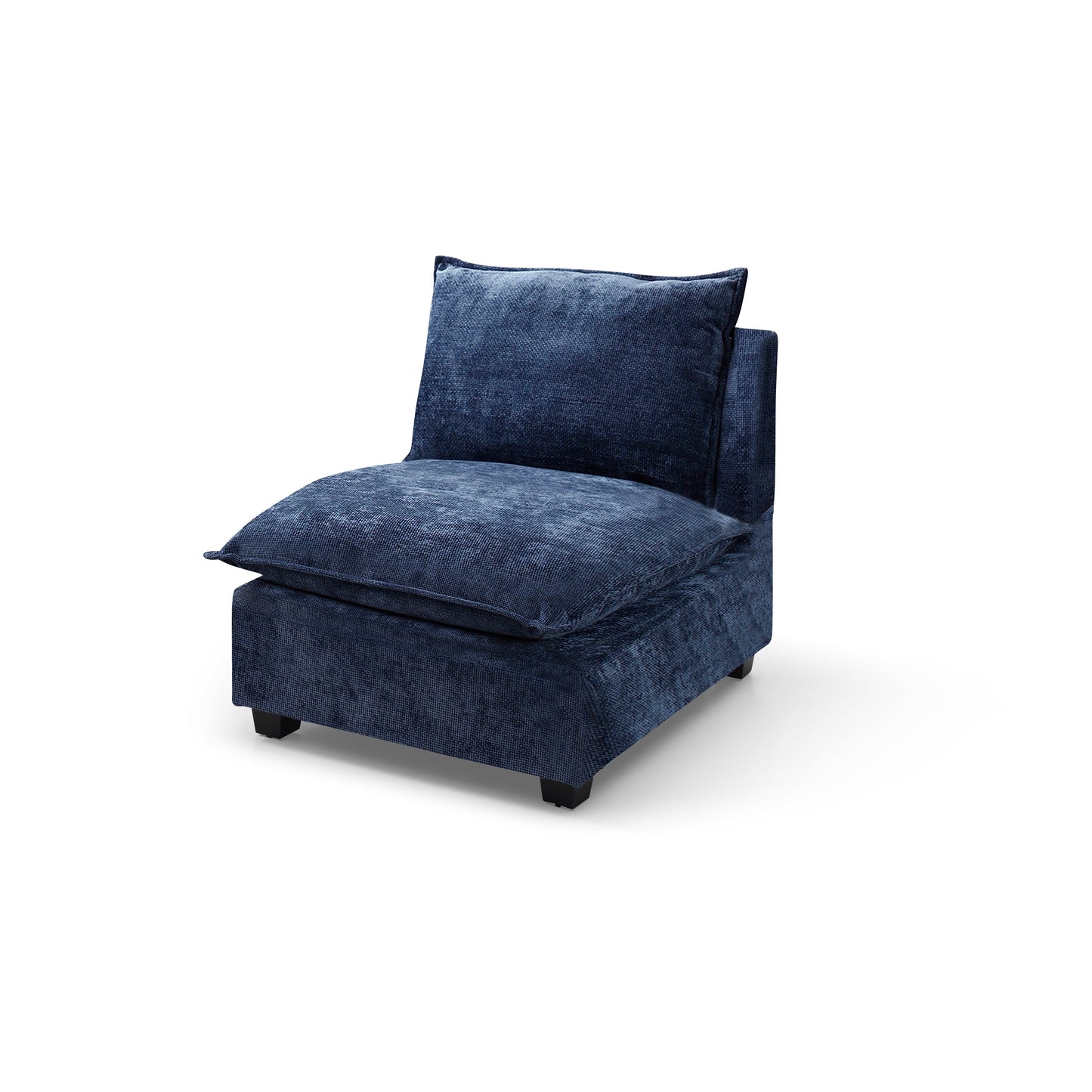 Modular L-Shape Linen Sectional Sofa with Reversible Ottoman, Soft Duck Down Cushions, Perfect for Living Room or Office