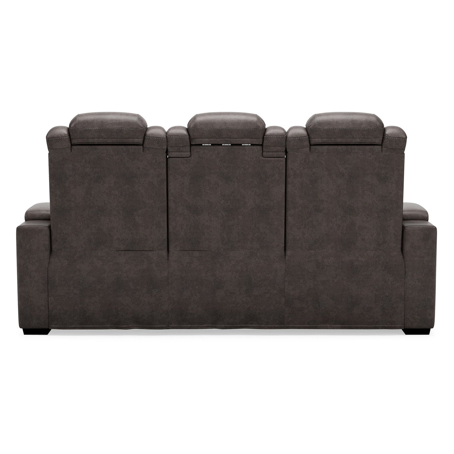 Montt Power Reclining Sofa, USB Port, Matte Gray Faux Leather, 82 Inch