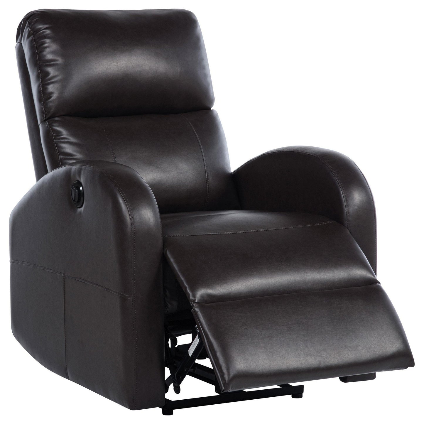 Nami Power Recliner Chair, Plush Cushioned Espresso Brown Faux Leather