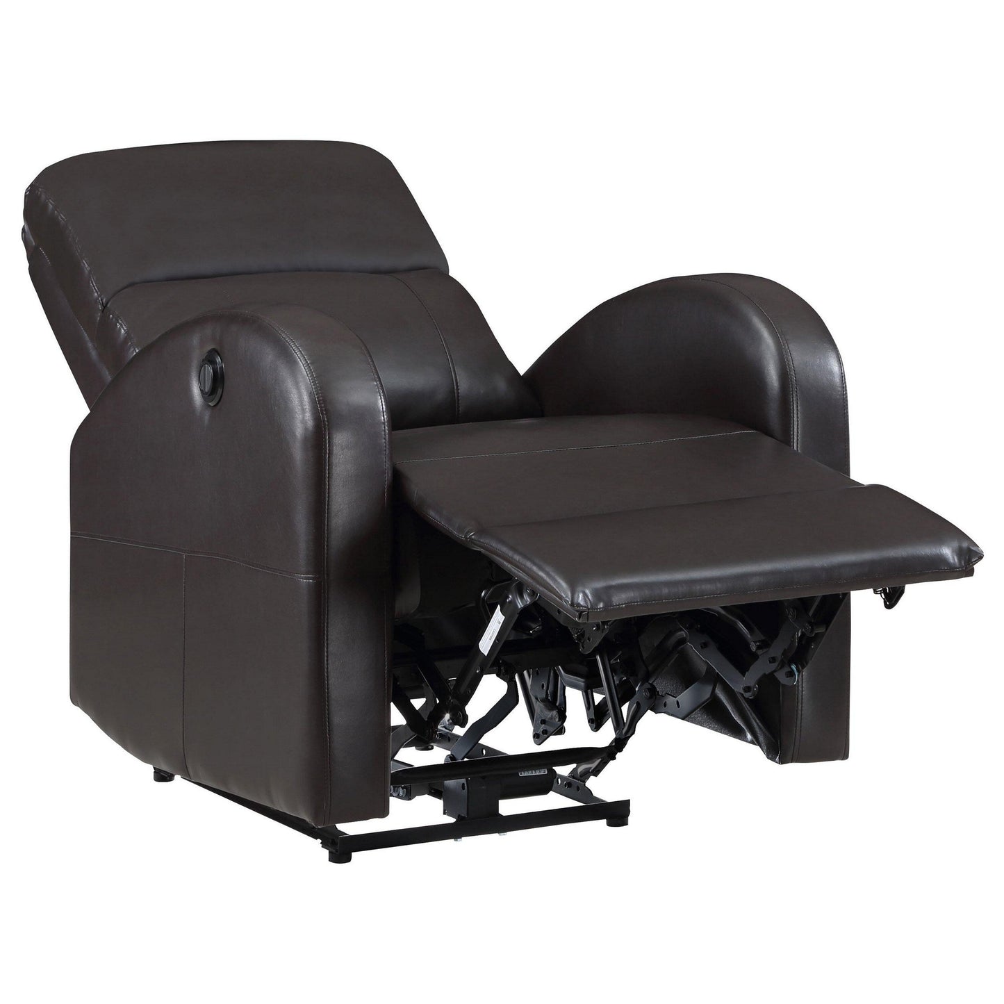 Nami Power Recliner Chair, Plush Cushioned Espresso Brown Faux Leather