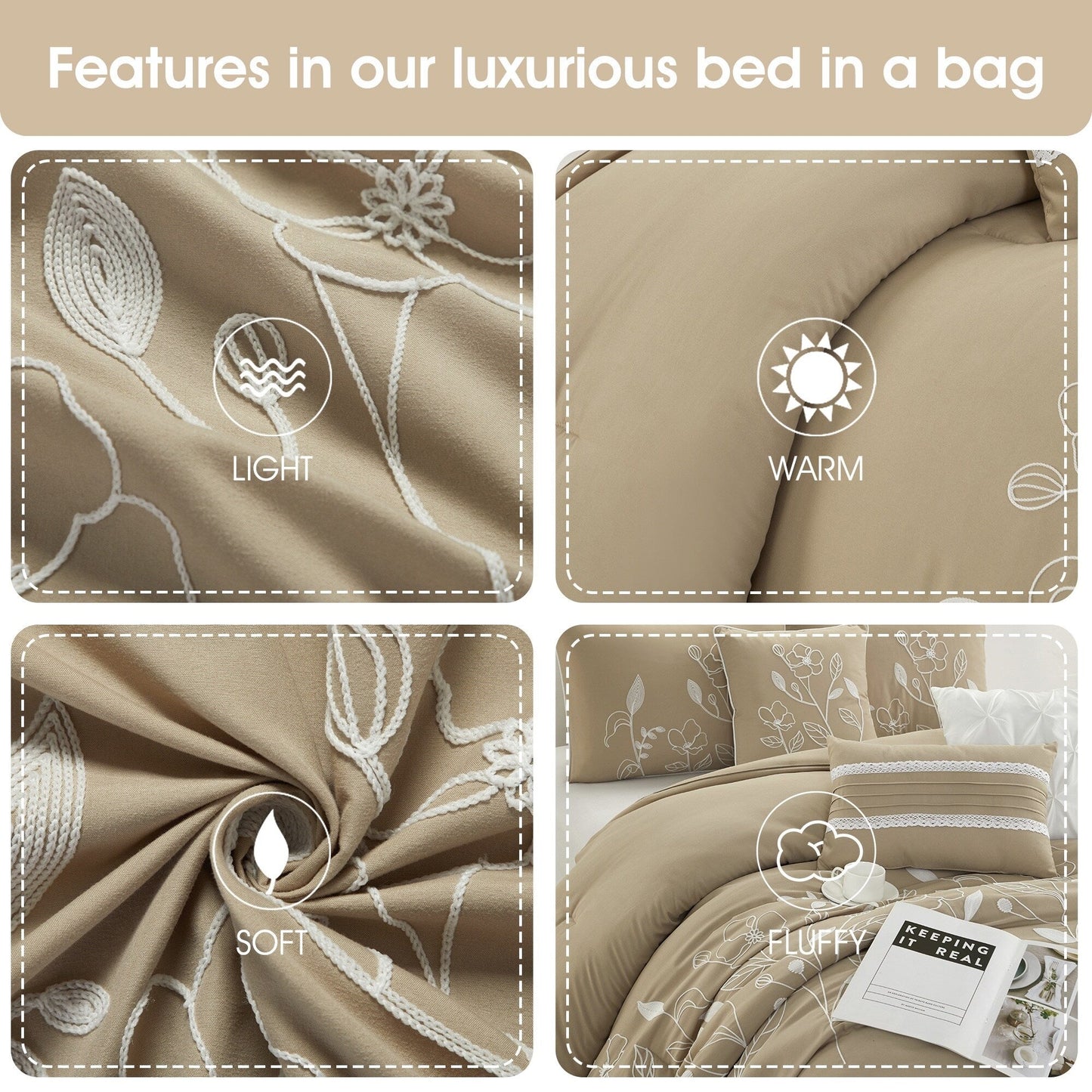 Nanshing Taylor 7 Piece Floral Botanical Comforter Set