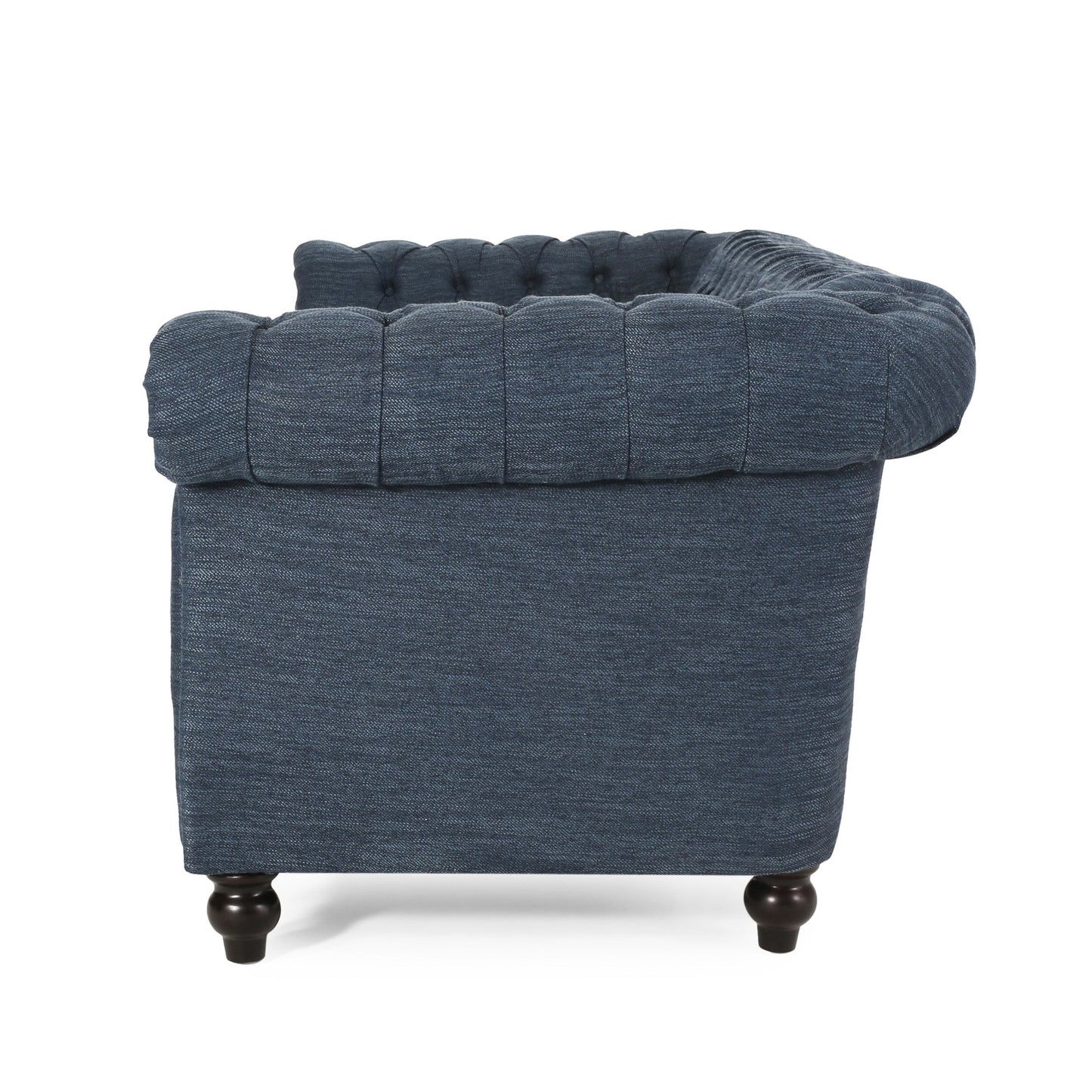 Navy Blue Chesterfield Button Tufted 3-seater Sofa with Nailheads