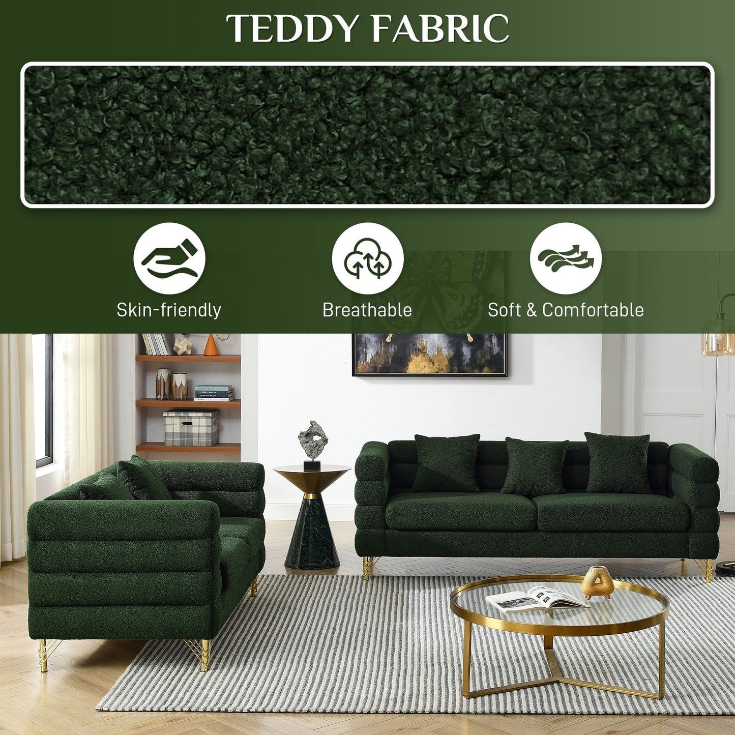 Ouyessir Mid Century Sofa Couch for Bedroom, Living Room, Lounges, Office, Apartment