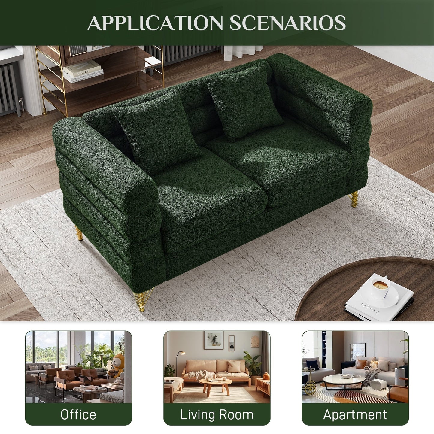 Ouyessir Mid Century Sofa Couch for Bedroom, Living Room, Lounges, Office, Apartment