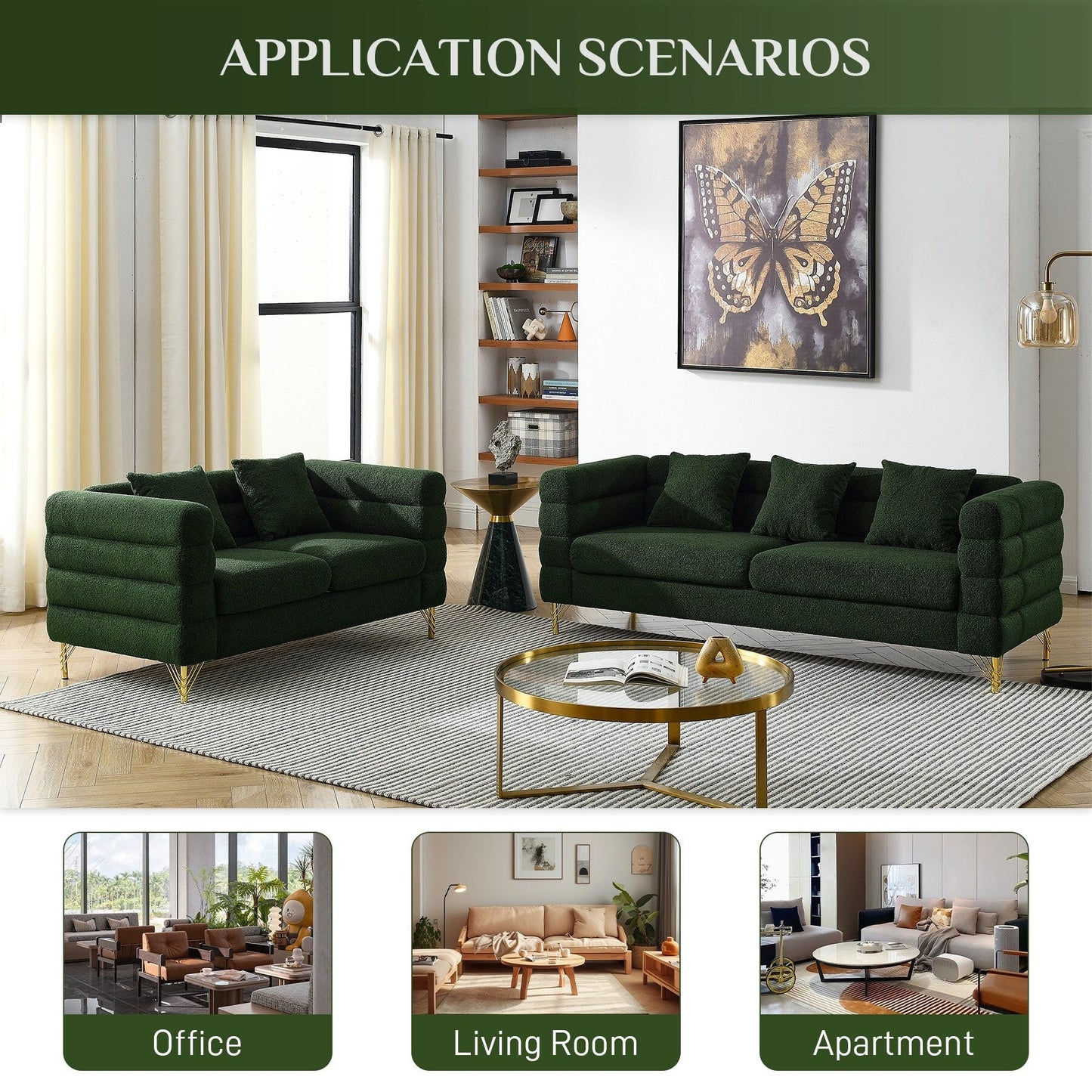 Ouyessir Mid Century Sofa Couch for Bedroom, Living Room, Lounges, Office, Apartment