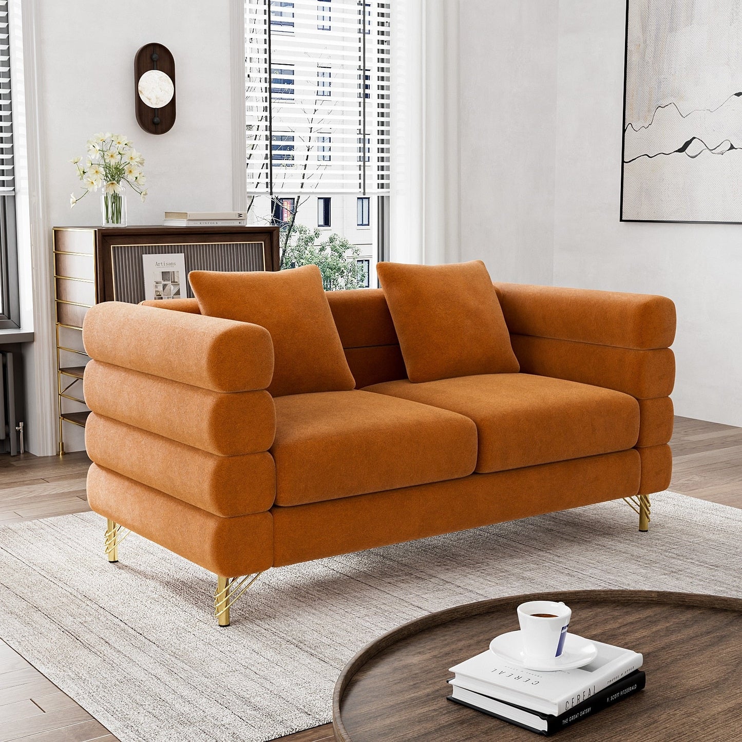 Ouyessir Mid Century Sofa Couch for Bedroom, Living Room, Lounges, Office, Apartment