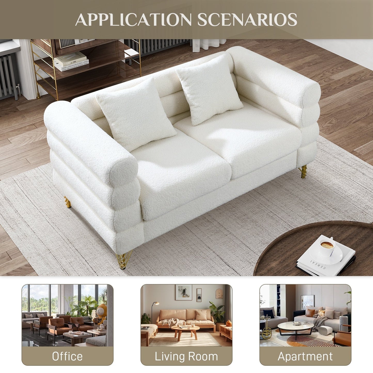 Ouyessir Mid Century Sofa Couch for Bedroom, Living Room, Lounges, Office, Apartment